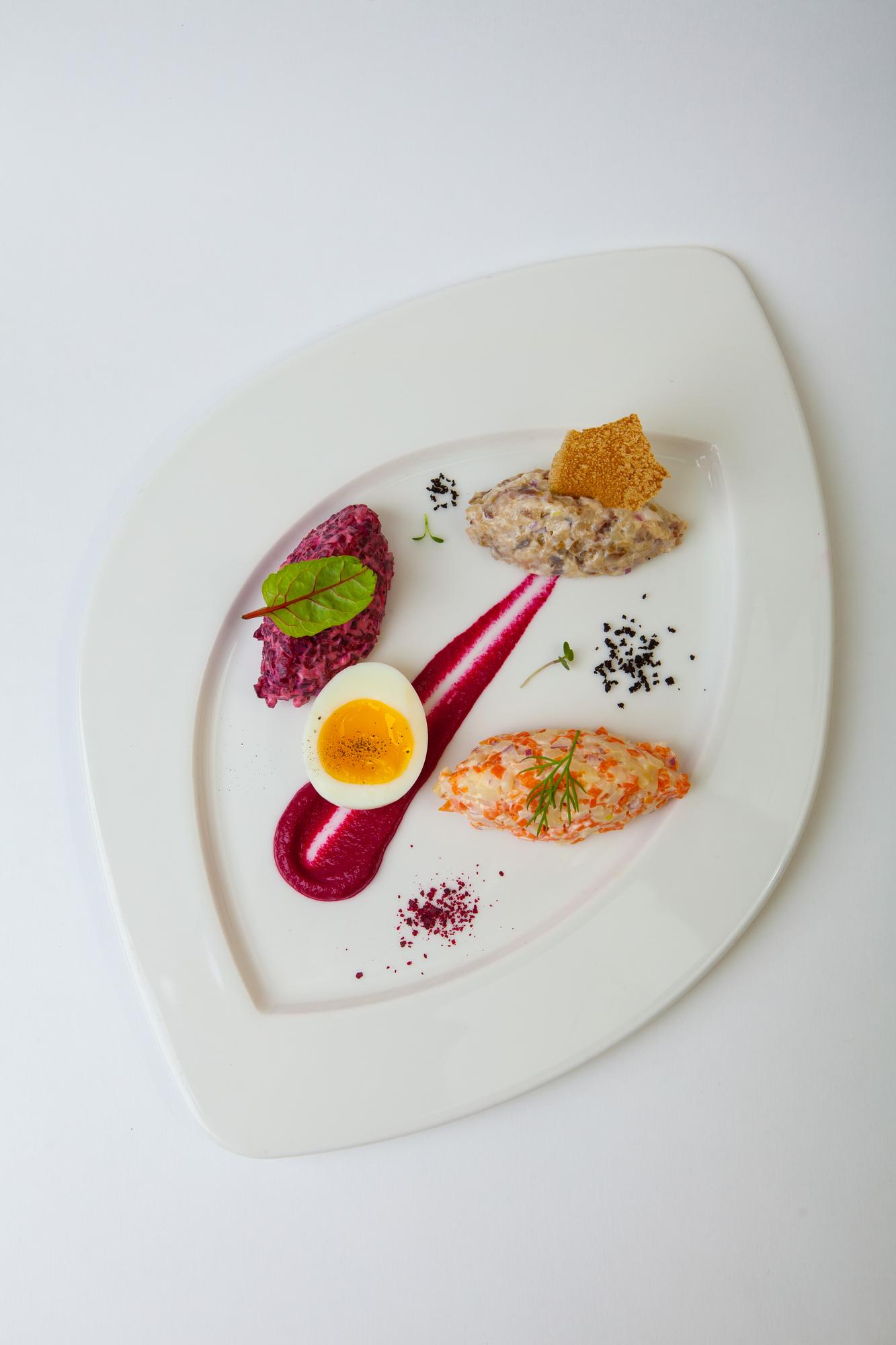 Large shot of plated dish finished during class